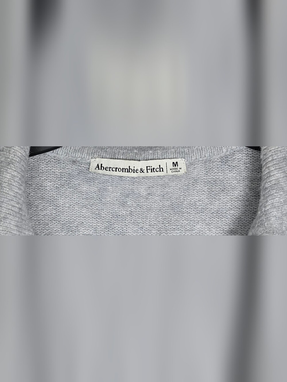 Abercrombie & Fitch Gray Knit Polo Sweater Top Medium Quiet Luxury Preppy Chic - Picture 10 of 11